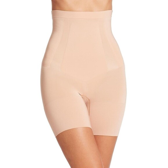 Spanx OnCore High-Waisted Mid-Thigh Short Shapewear Plus Size 1X Soft Nude - Picture 1 of 6